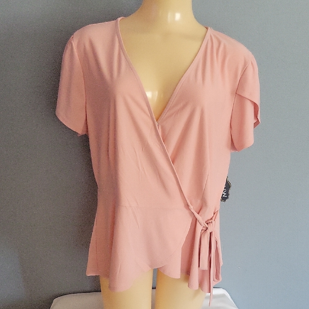 AUW Blush Pink Wrap Blouse